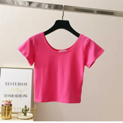 Blank Cropped Top with Scoop Neck - Image 11