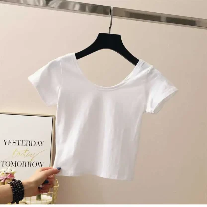 Blank Cropped Top with Scoop Neck - Image 6