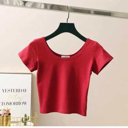 Blank Cropped Top with Scoop Neck - Image 7