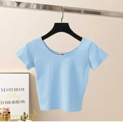 Blank Cropped Top with Scoop Neck - Image 10