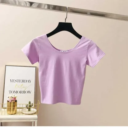 Blank Cropped Top with Scoop Neck - Image 12