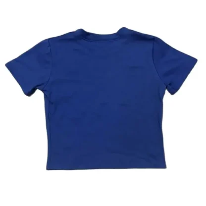 Plain Cropped Top with Short Sleeve - Image 2