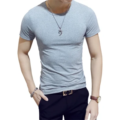 Men's Fitted Solid Color T-shirt - Image 5