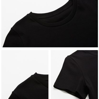 Plain Cropped Top with Short Sleeve - Image 5