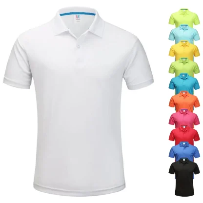 Plain Color Polo Shirt with Quick Dry Fabric - Image 2