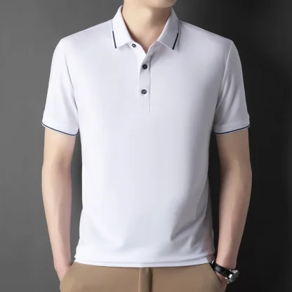 Soft Blank Polo Shirt with Buttoned Neckline - Image 11