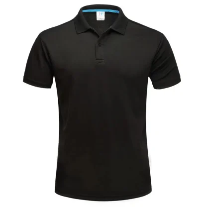 Plain Color Polo Shirt with Quick Dry Fabric - Image 11