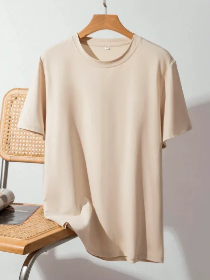 Short Sleeve Top with Plain Color Design - Image 10