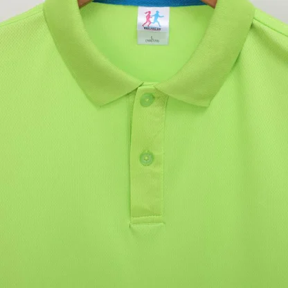 Plain Color Polo Shirt with Quick Dry Fabric - Image 5