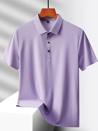 Quick-Dry Short Sleeve Plain Polo Shirt - Image 11