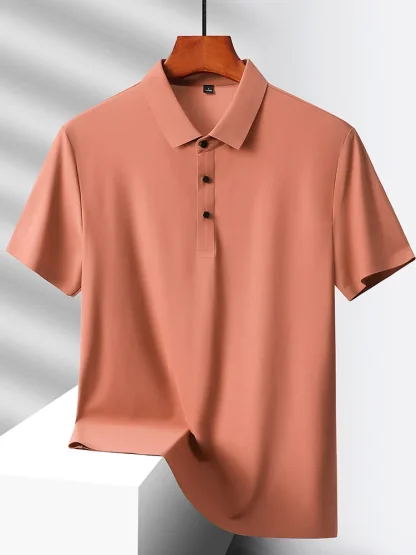 Quick-Dry Short Sleeve Plain Polo Shirt - Image 6