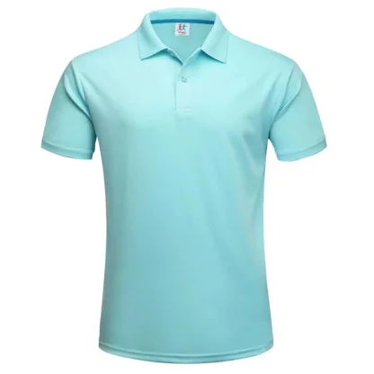 Plain Color Polo Shirt with Quick Dry Fabric - Image 8