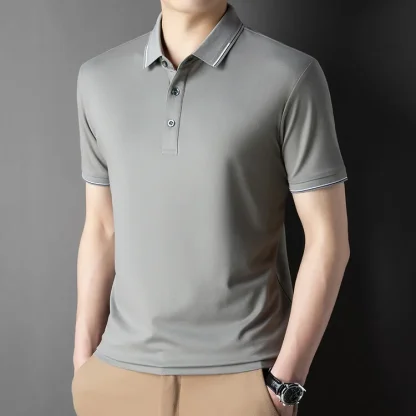 Soft Blank Polo Shirt with Buttoned Neckline - Image 10