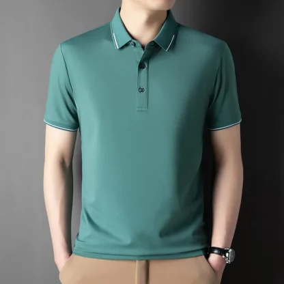 Soft Blank Polo Shirt with Buttoned Neckline - Image 15