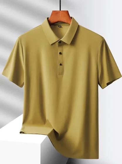 Quick-Dry Short Sleeve Plain Polo Shirt - Image 7