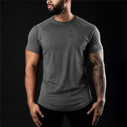 Men's Plain T-shirt with O-neck Neckline - Image 3