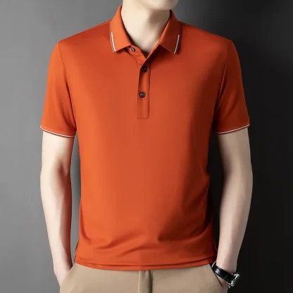 Soft Blank Polo Shirt with Buttoned Neckline - Image 13