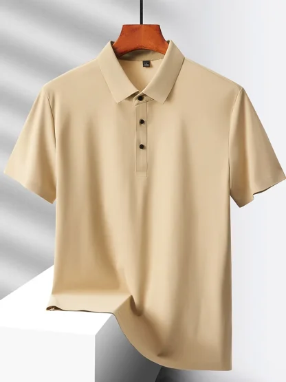 Quick-Dry Short Sleeve Plain Polo Shirt - Image 8