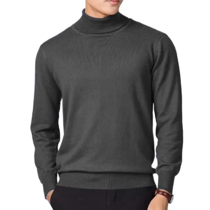 Knitted Turtleneck Solid Top with Long Sleeve - Image 9