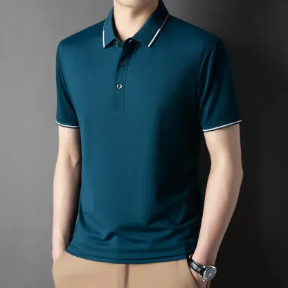 Soft Blank Polo Shirt with Buttoned Neckline - Image 12