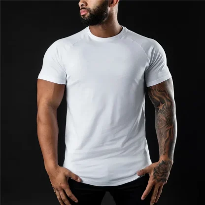 Men's Plain T-shirt with O-neck Neckline