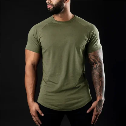 Men's Plain T-shirt with O-neck Neckline - Image 8