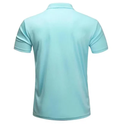 Plain Color Polo Shirt with Quick Dry Fabric - Image 9