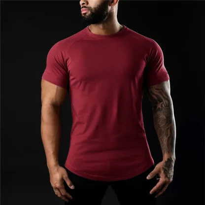 Men's Plain T-shirt with O-neck Neckline - Image 4