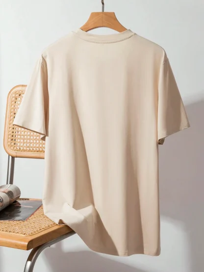 Short Sleeve Top with Plain Color Design - Image 11