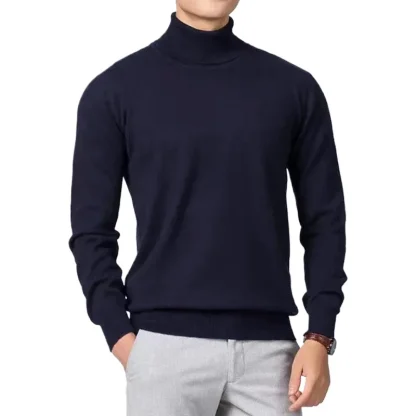 Knitted Turtleneck Solid Top with Long Sleeve - Image 6