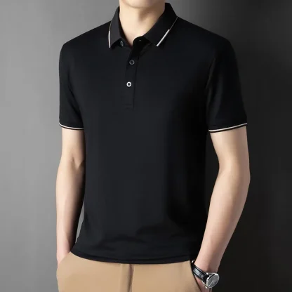 Soft Blank Polo Shirt with Buttoned Neckline - Image 14