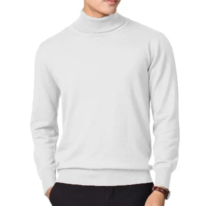 Knitted Turtleneck Solid Top with Long Sleeve - Image 8